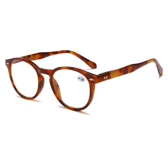 Retro Round Blue Light Blocking Reading Glasses 2.50,HD Trendy Classic Tortoiseshell Presbyopic Glasses, Spring Hinge Readers +2.50 for Women and Men
