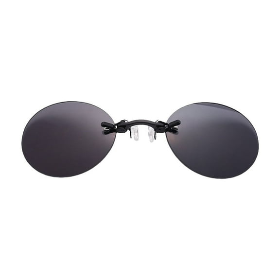 Retro Round Clip On Nose Glasses for Cycling 2024 Sunglasses Fashion Rimless Men's Sun Glasses for Outdoor Adventures