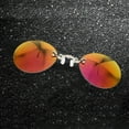 thumbnail image 1 of Retro Round Clip-On Sunglasses for Men and Women, Rimless Nose Clip Lens with Metal Bridge, Lightweight UV Protection Fashion Shades, 1 of 3