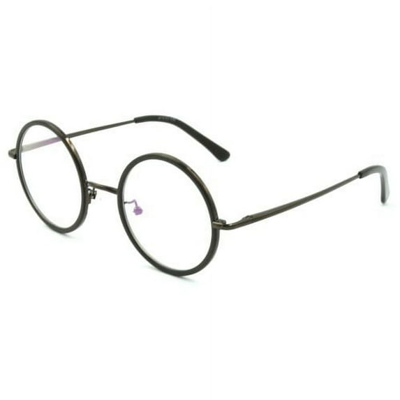 Retro Round Eyeglass Frames Spring Hinge Optical Metal Rx Vintage Spectacles