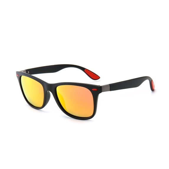 Adult Retro Round Sunglasses Polarized UV400 PC Lens Black Frame Unisex Timeless Style for Everyday Wear Daily