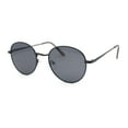 thumbnail image 1 of Retro Round Hipster Classy Metal Rim Dad Style Sunglasses All Black, 1 of 4