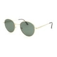 thumbnail image 1 of Retro Round Hipster Classy Metal Rim Dad Style Sunglasses Gold - Green, 1 of 4