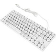 Retro Round Keycaps Gaming Keyboard, 87 Keys Compact Usb Wired