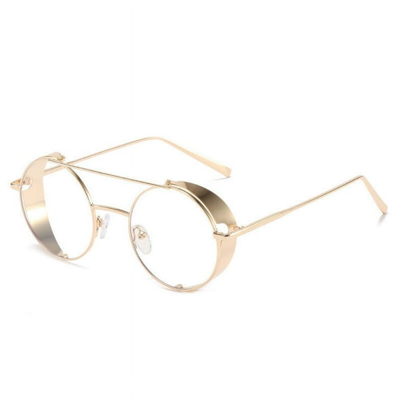 Retro Round Metal Double Beam Sunglasses for Fashion Wear Crystal Lenses and TR Metal Frame