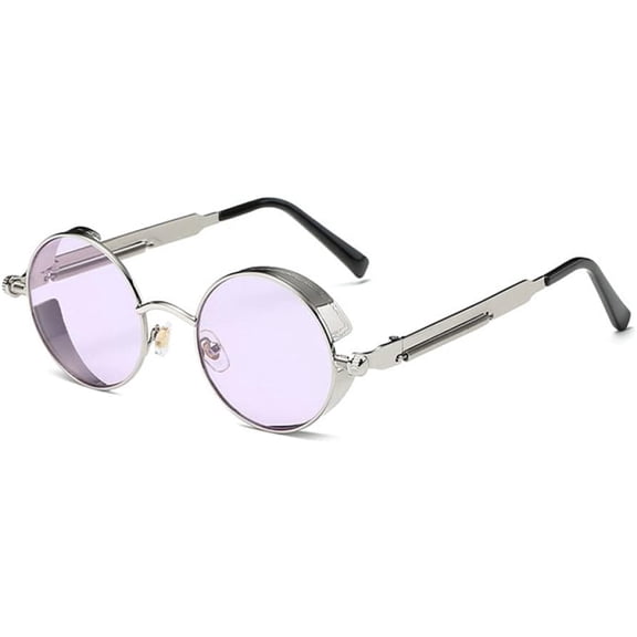 Retro Round Metal Sunglasses Steampunk Men Women Sun Glasses Steam Punk Shades Stylish Circle Eyeglasses Designer UV400