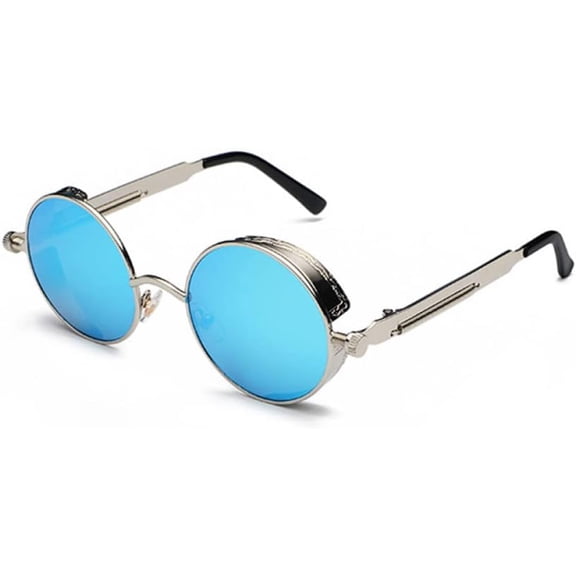 Retro Round Metal Sunglasses Steampunk Men Women Sun Glasses Steam Punk Shades Stylish Circle Eyeglasses Designer UV400