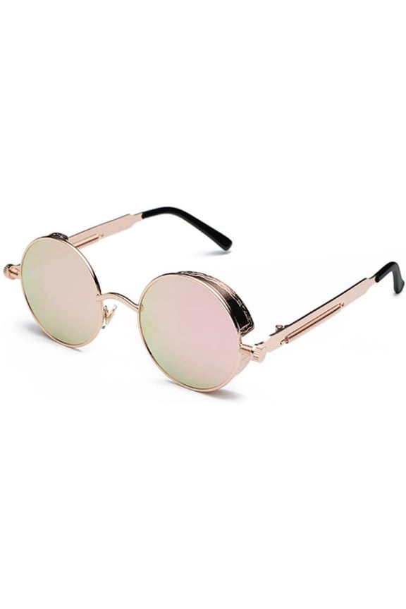 Retro Round Metal Sunglasses Steampunk Men Women Sun Glasses Steam Punk Shades Stylish Circle Eyeglasses Designer UV400