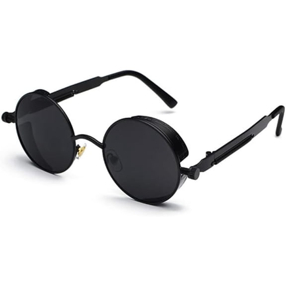 Retro Round Metal Sunglasses Steampunk Men Women Sun Glasses Steam Punk Shades Stylish Circle Eyeglasses Designer UV400