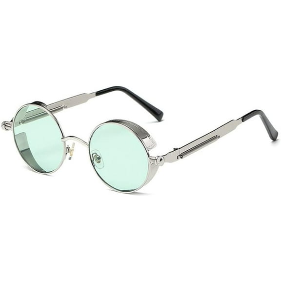 Retro Round Metal Sunglasses Steampunk Men Women Sun Glasses Steam Punk Shades Stylish Circle Eyeglasses Designer UV400