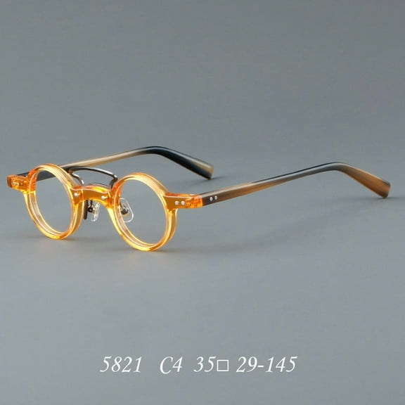 Round Rim Plate Glasses Small Frame AC Lenses Hong Kong Literature and Art Inspired National Fashion Design Retro