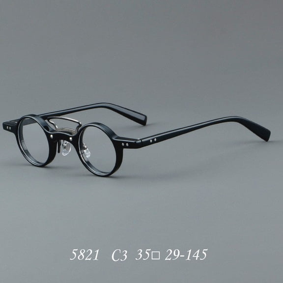 Round Rim Plate Glasses Small Frame AC Lenses Hong Kong Literature and Art Inspired National Fashion Design Retro