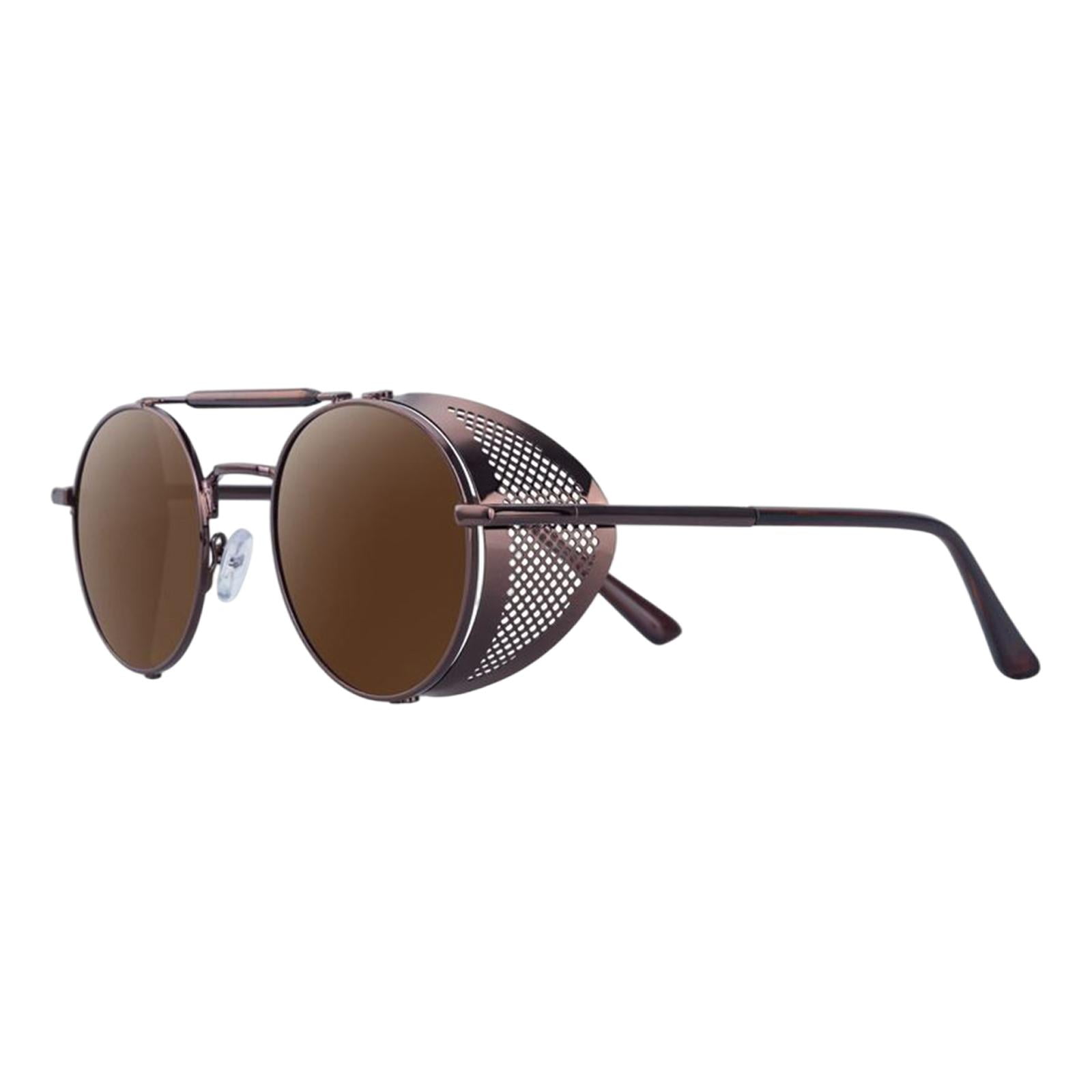 Retro Round Steampunk Sunglasses Metal Frame Side Light for  display picture 1