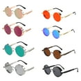 thumbnail image 1 of Retro Round Steampunk Sunglasses Retro Hippie Round Lens Metal Frame Men Women/#8, 1 of 4