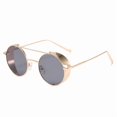 thumbnail image 1 of Retro Round Sunglasses Crystal Lens Double Beam Metal Frame Fashion Eyewear For Men And Women Gold And Silver Glasses, 1 of 3