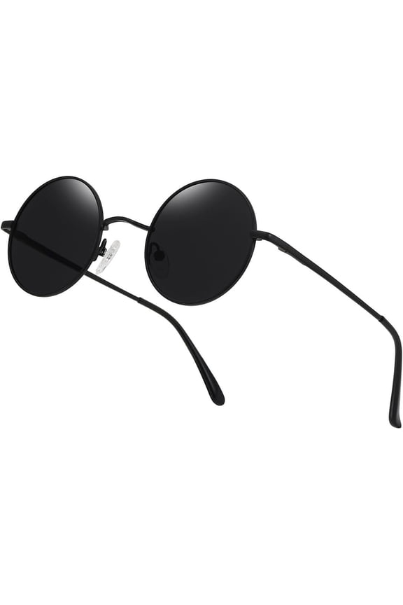Retro Round Sunglasses,Polarized UV400 Protection Hippie Circle Sunglasses for Daily Driving Travel for Men Women