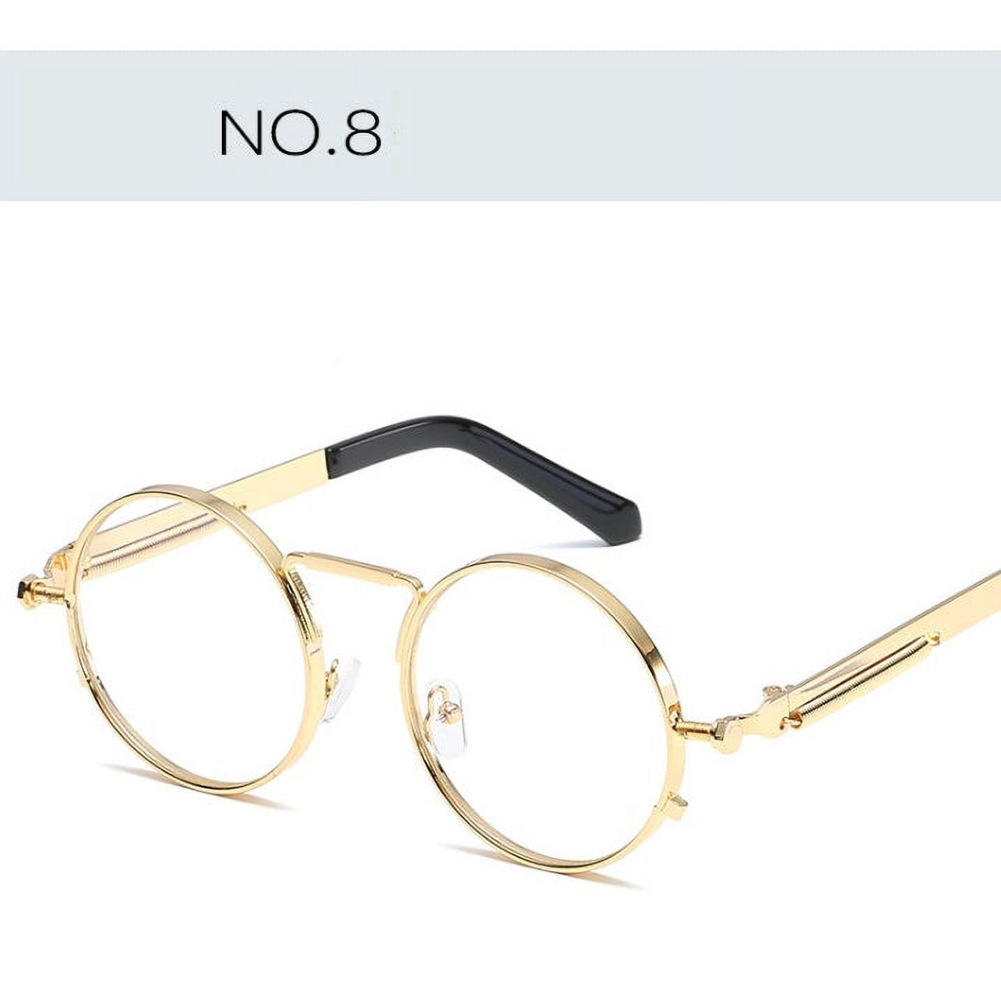 Round Sunglasses for Men Women with UV400 Protection Anti-Reflective Mirror Lenses Metal Frame Outdoor Eyewear Trendy