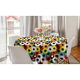 thumbnail image 1 of Retro Round Tablecloth, Records Vinyl Style Disc Shaped Vivid Rings with Strokes and Splashes Grunge Graphic, Circle Table Cloth Cover for Dining Room Kitchen Decor, 60", Multicolor, by Ambesonne, 1 of 1