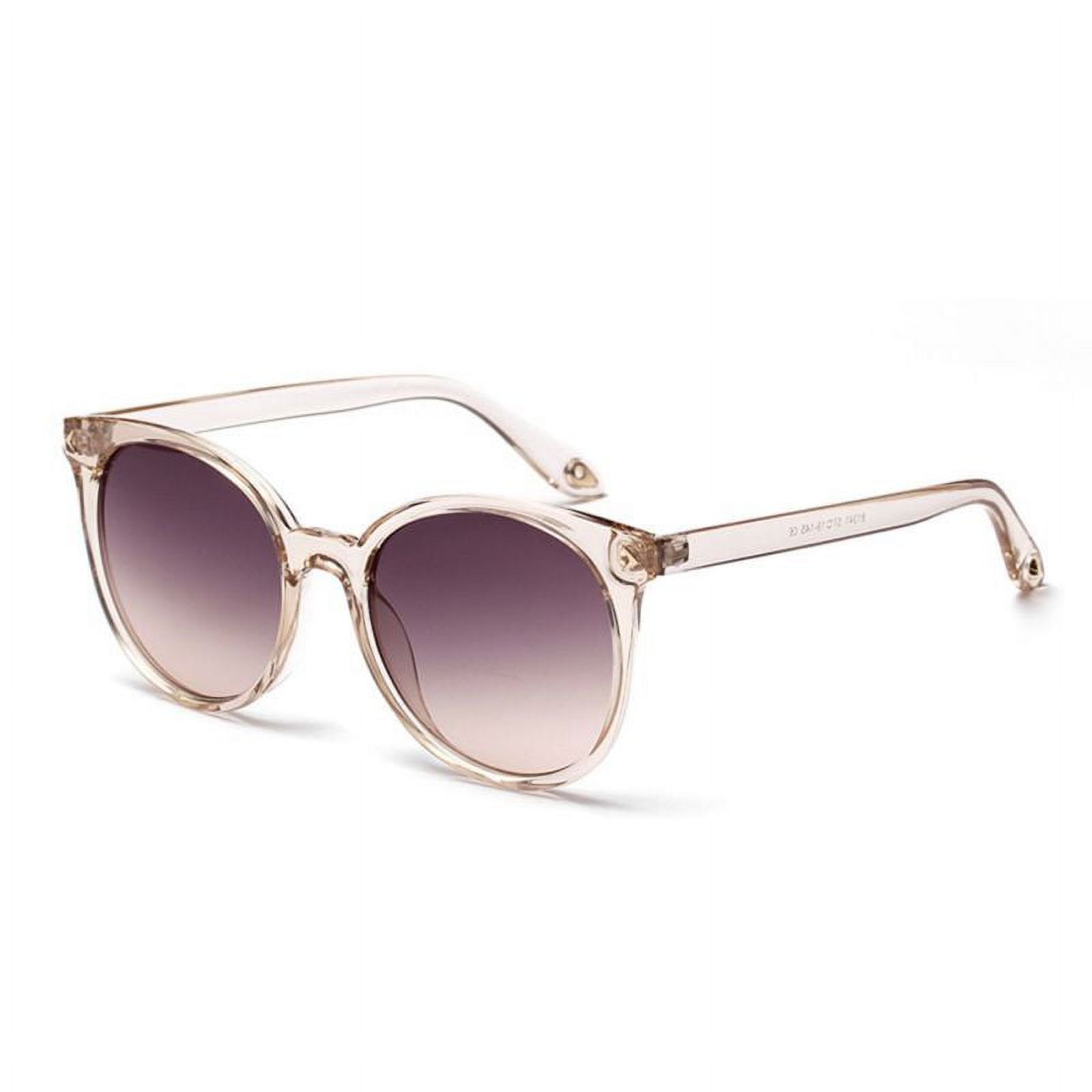 Retro Round Transparent Frame Sunglasses Women Men Brand Designer Sun Glasses for Women Alloy Mirror,Coffee - image 1 of 3