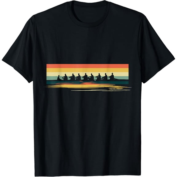 Retro Rowing Crew Boat - Rower Water Sports Vintage Row Team T-Shirt