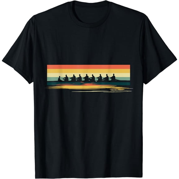 Retro Rowing Crew Boat - Rower Water Sports Vintage Row Team T-Shirt