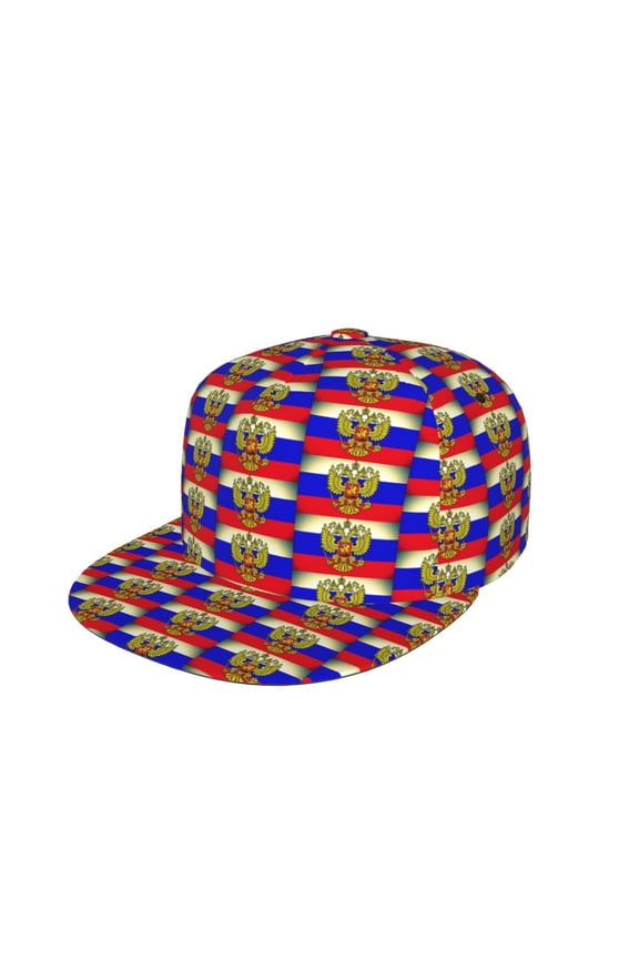 Retro Russian Flag Flat Brim Trucker Cap Adjustable Snapback Hat For Men Women