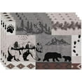 thumbnail image 1 of Retro Rustic Lodge Bears Placemats Set of 4, Vintage Cabin Pine Tree Farmhouse Country Style Place Mats, Heat Resistant Non Slip Cotton Linen Dining Table Mats for Home Kitchen 18x12 Inch, 1 of 6