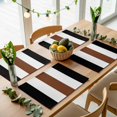 thumbnail image 1 of Retro Rustic Minimalist Stripe Art Placemats Set of 4,Wipeable Washable Table Mats for Dining Tables, Brown Black White Color Block Place Mats for Kitchen Event Party Tabletop Decor, 1 of 9