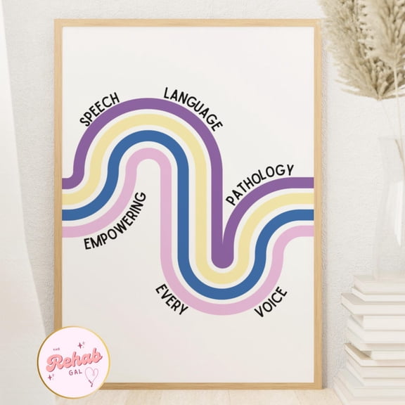 Retro SLP Speech Therapy Wall Art Print, Unframed Paper Poster 8x10in