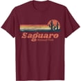 thumbnail image 1 of Retro Saguaro National Park Vintage Vibe Chest Stripe Cactus Unisex T-Shirt for Men Women Kids Toddler,Maroon Color,Size 4XL, 1 of 5