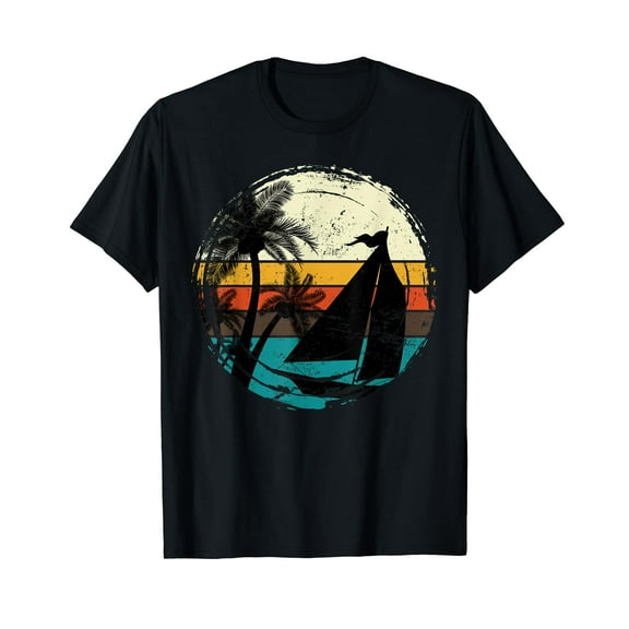 Retro Sailing Sailor Tropical Beach Sail Sea Sailing T-Shirt