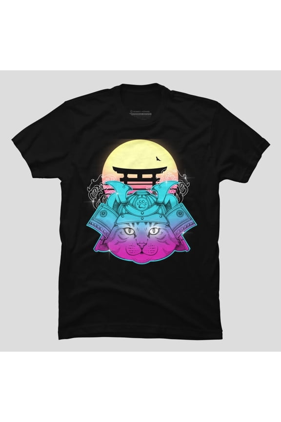 Retro Samurai Cat Vintage Japanese Warrior Cartoon H10095 Unisex T-Shirt, Up to 5XL Available