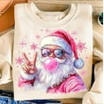 thumbnail image 1 of Retro Santa Christmas Blowing Bubble Sweatshirt, Funny Santa with Sunglasses Shirt, Vintage Merry Christmas Sweatshirt, Holiday Santa Christmas Shirt, 1 of 5