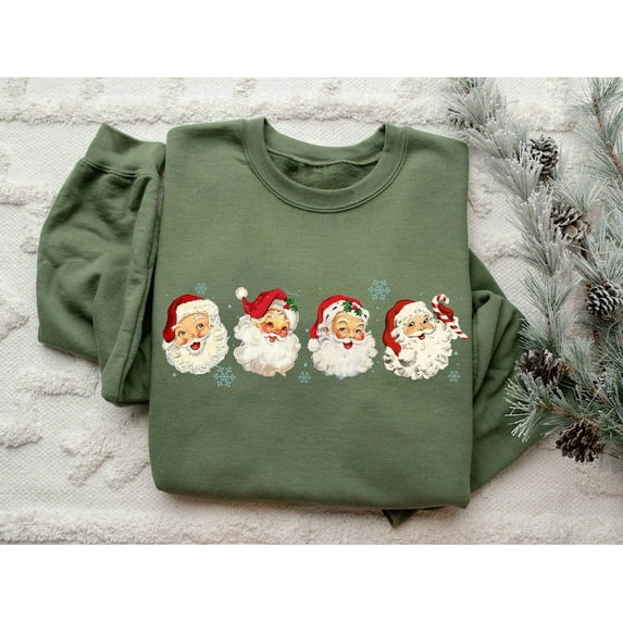 Retro Santa Christmas Sweatshirt, Christmas Santa Sweatshirt, Retro Santa Shirt Gift for Women, Santa Sweatshirt, Women Gift for Christmas