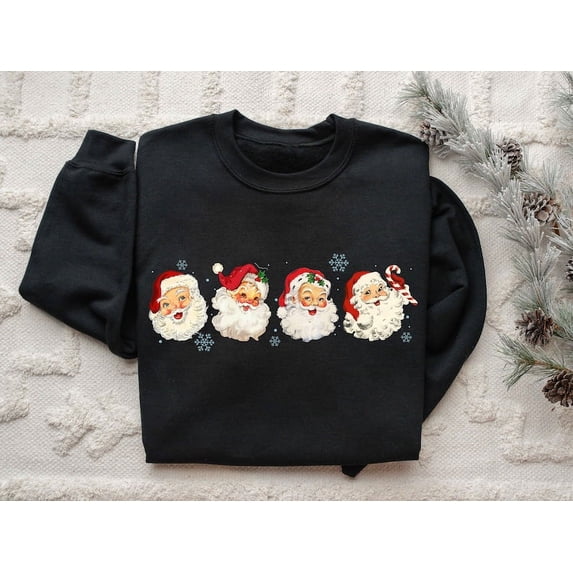 Retro Santa Christmas Sweatshirt, Christmas Santa Sweatshirt, Retro Santa Shirt Gift for Women, Santa Sweatshirt, Women Gift for Christmas