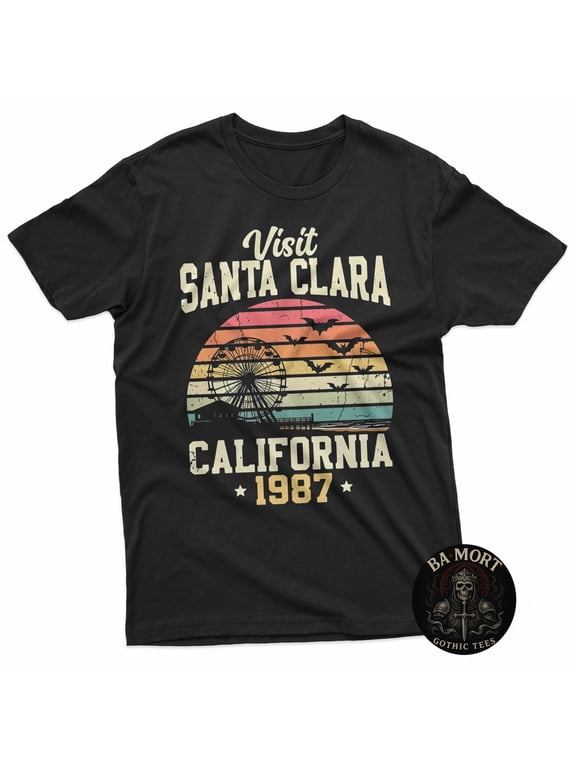 Retro Santa Clara California 1987 Ferris Wheel Bats T-Shirt