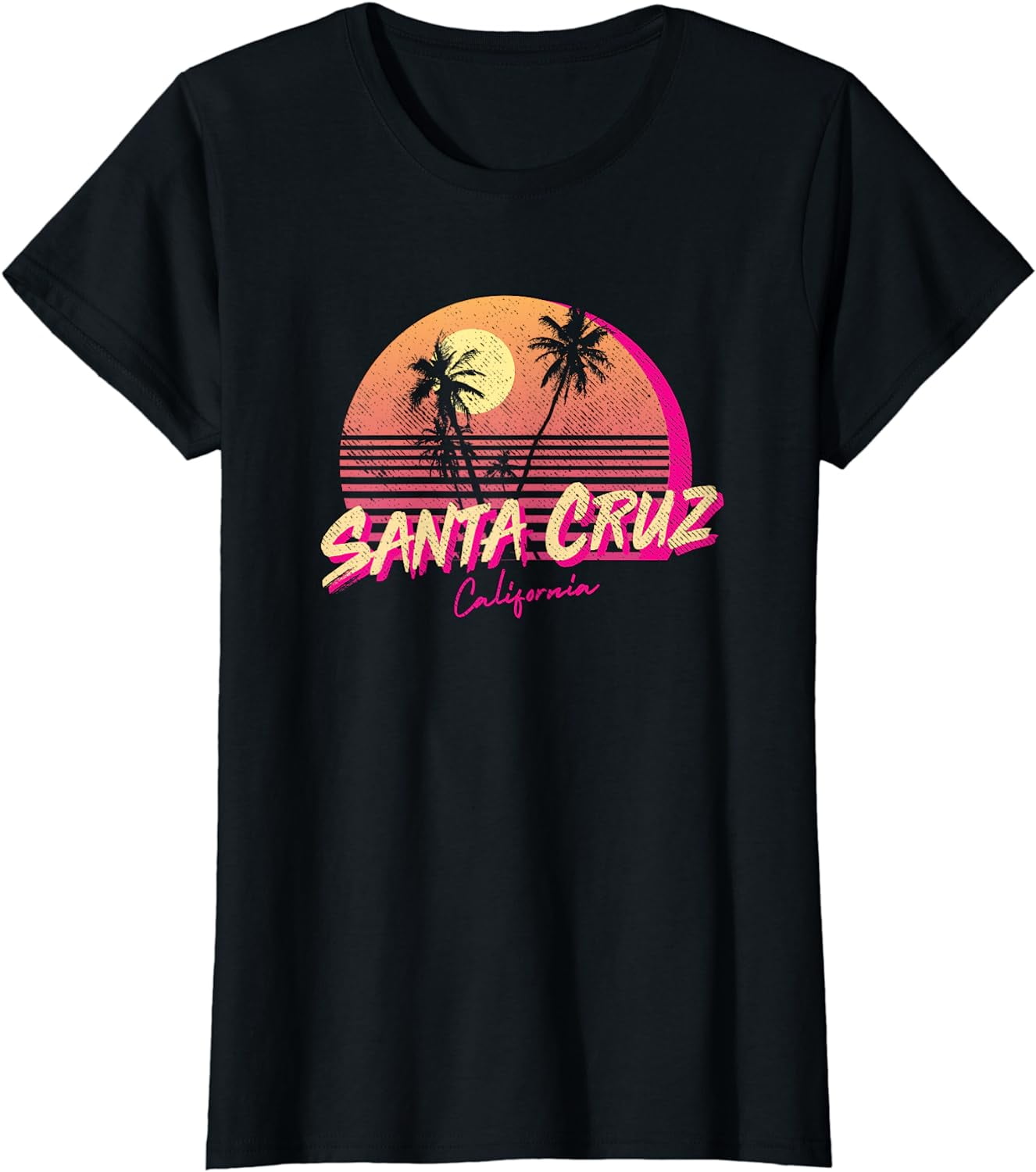 Retro Santa Cruz California Beach Sunset Tshirt T-Shirt - Walmart.com