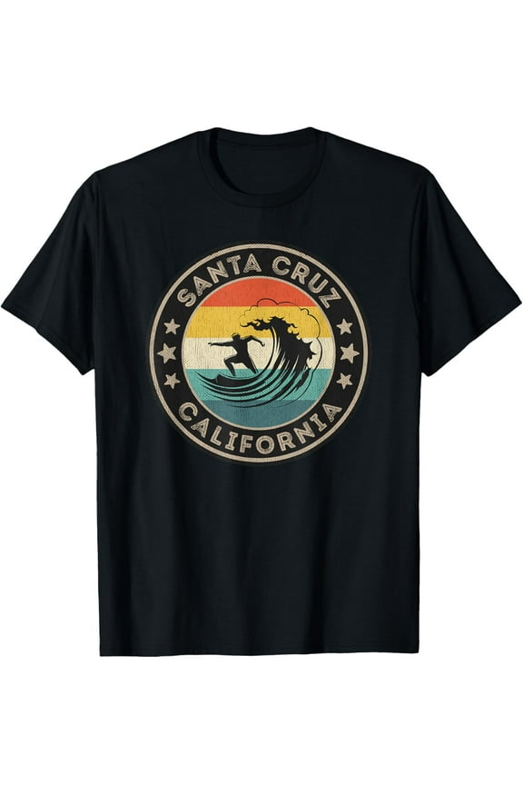 Retro Santa Cruz California Surfing Tee Santa Cruz T-Shirt