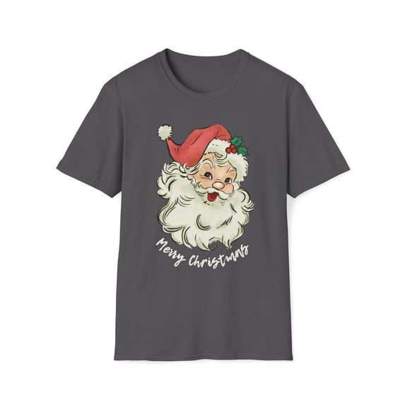 Retro Santa, Gildan Unisex Softstyle T-Shirt, Christmas Graphic Tee, S-3XL