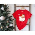thumbnail image 1 of Retro Santa Shirt Womens Christmas Tee Cute Holiday Gift For Xmas Top,Red Color,Size M, 1 of 5