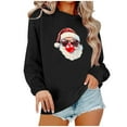thumbnail image 1 of Retro Santa Sweatshirt for Women Vintage Christmas Crewneck Oversized Long Sleeve Tops Fall Winter Clothes, 1 of 3