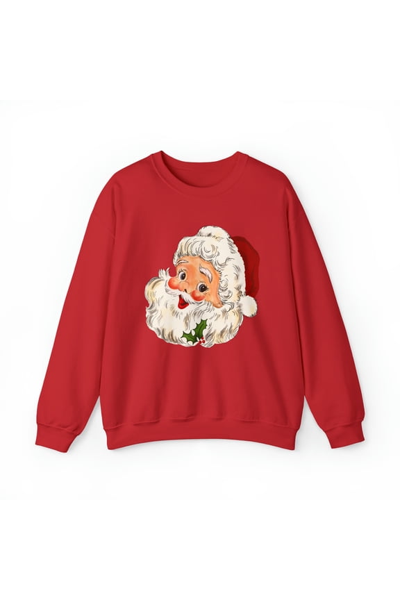 Retro Santa sweatshirt, Cute Christmas Santa sweater