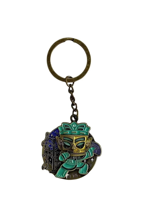 Retro Sanxingdui Mask Keychain, Vintage Sanxingdui Cultural Metal Keychains Funny Key Ring Bag Pendant Charms Gift for Women Men