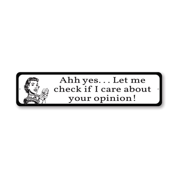 Retro Sarcasm Aluminum Metal Decor Sign - 4x18 inches