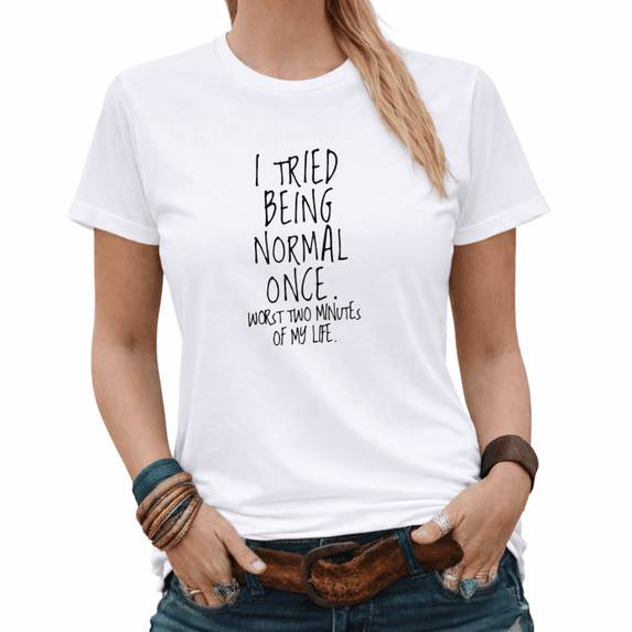 Retro Sarcastic Normal Meme Graphic Tees Womans Casual Tshirt Tops Black/White S-5XL