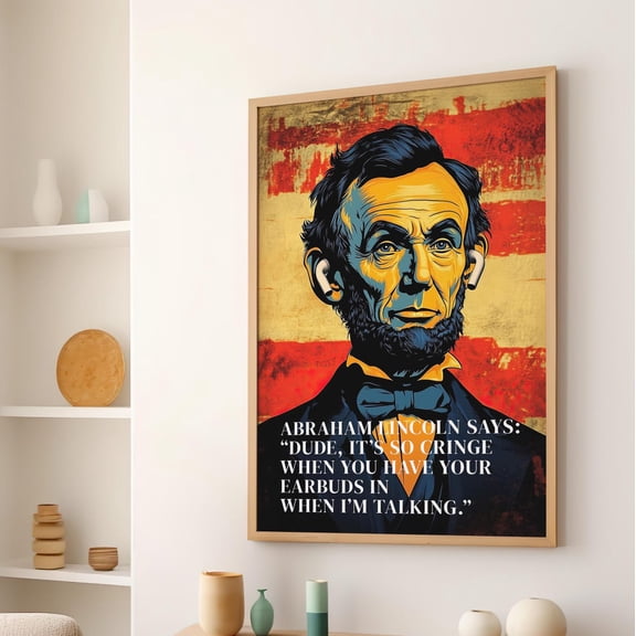 Retro Sarcastic Quote Typography Quote Gen Z Slang Classs Adult Humor Art, Unframed Poster