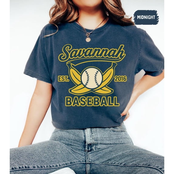 Retro Savannah Baseball T-Shirt, Vintage Soft Tee, Banana Fan Gift, Summer Sports Shirt BTO13