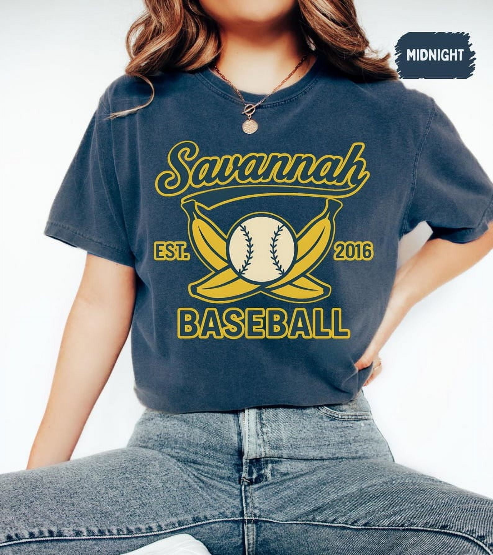 Retro Savannah Baseball T-Shirt, Vintage Soft Tee, Banana Fan Gift, Summer Sports Shirt
