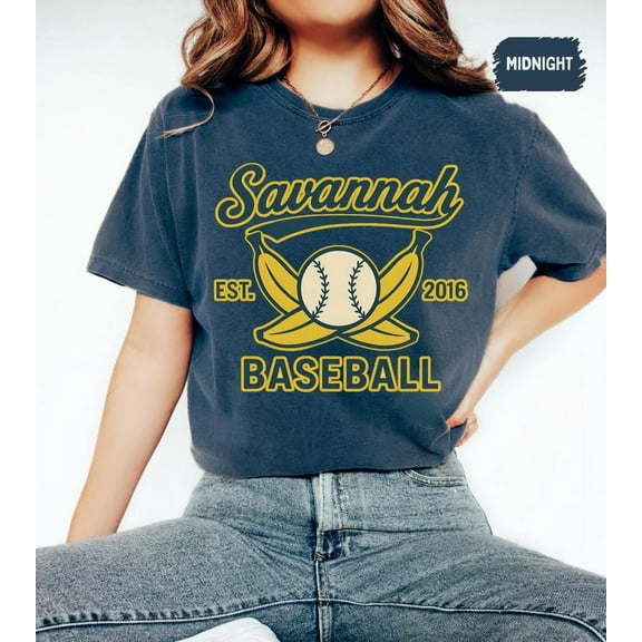 Retro Savannah Baseball T-Shirt, Vintage Soft Tee, Banana Fan Gift, Summer Sports Shirt