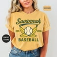 thumbnail image 1 of Retro Savannah Baseball T-shirt, Vintage Soft Tee, Unisex Comfort Colors Shirt, Banana fan gift, Summer Sports Top, 1 of 4